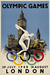 Cartaz oficial de die Olympischen Spiele de 1948